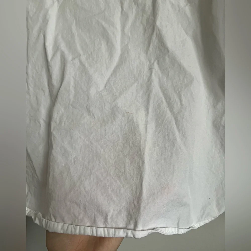 H&M Peasant Oversized Relaxed Cotton Blouse - White - S Small - Picture 2 of 7